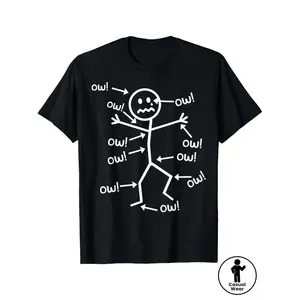 Ow Ow Ow Funny Chronic Pain Awareness T Shirt Summer Casual Short Sleeve Round Neck Machine Washable