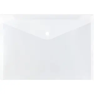 Plastic Envelopes with Snap Closure - Letter Booklet - 9 3/4 x 13 - Clear - 12/Pack