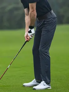 Men's Elegant Golf Pants, Casual Sportswear Long Pants with 4 Pockets, Comfortable Polyester Spandex Fabric, Outdoor Activities