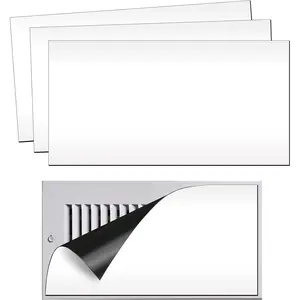 Set of 4, 12" X 5.5" Strong Magnetic Vent Cover with One Side Matt White Vinyl, Durable Thick Magnetic Register Cover for Floor, Wall and Ceiling, Magnetic Thickness 60 Mil.