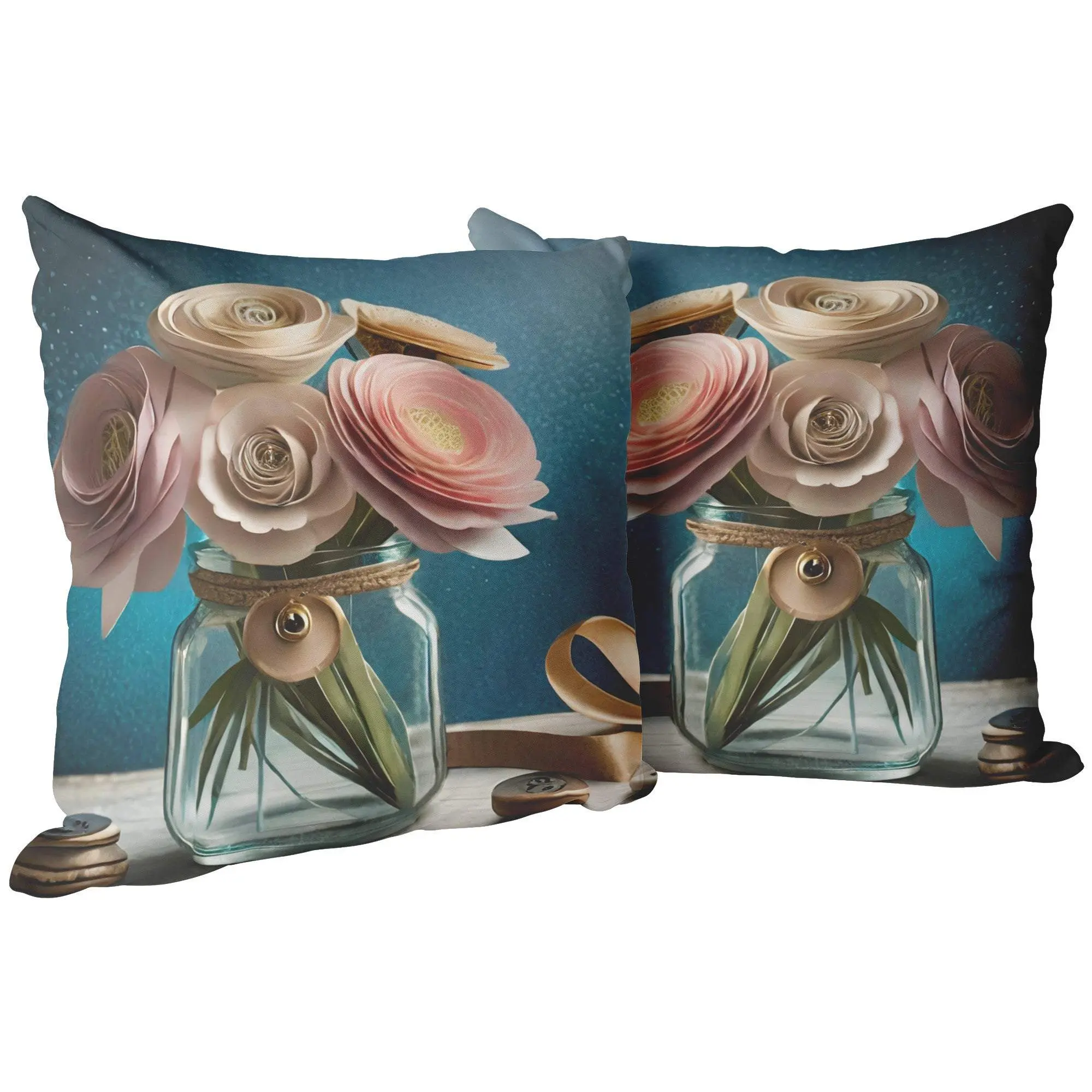 Pretty Paper Flowers Pillow