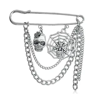 Safety Pin Brooch/Pin with Chains