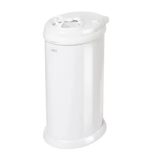 Ubbi Diaper Trash Can - America Brand White Baby Waste Bin for Everyday Use