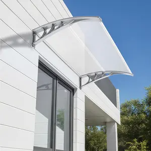 Window Awning Door Canopy Exterior, 40" x 32" Awnings for Doors Polycarbonate Cover Patio Door Awning Rain Snow Sunlight Protection Hollow Sheet