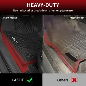 LASFIT Floor Mats for Toyota Tundra 2022-2025 (Only Fit Crew Max, Not fit Double Cab) 1st and 2nd Row TPE Material All Weather