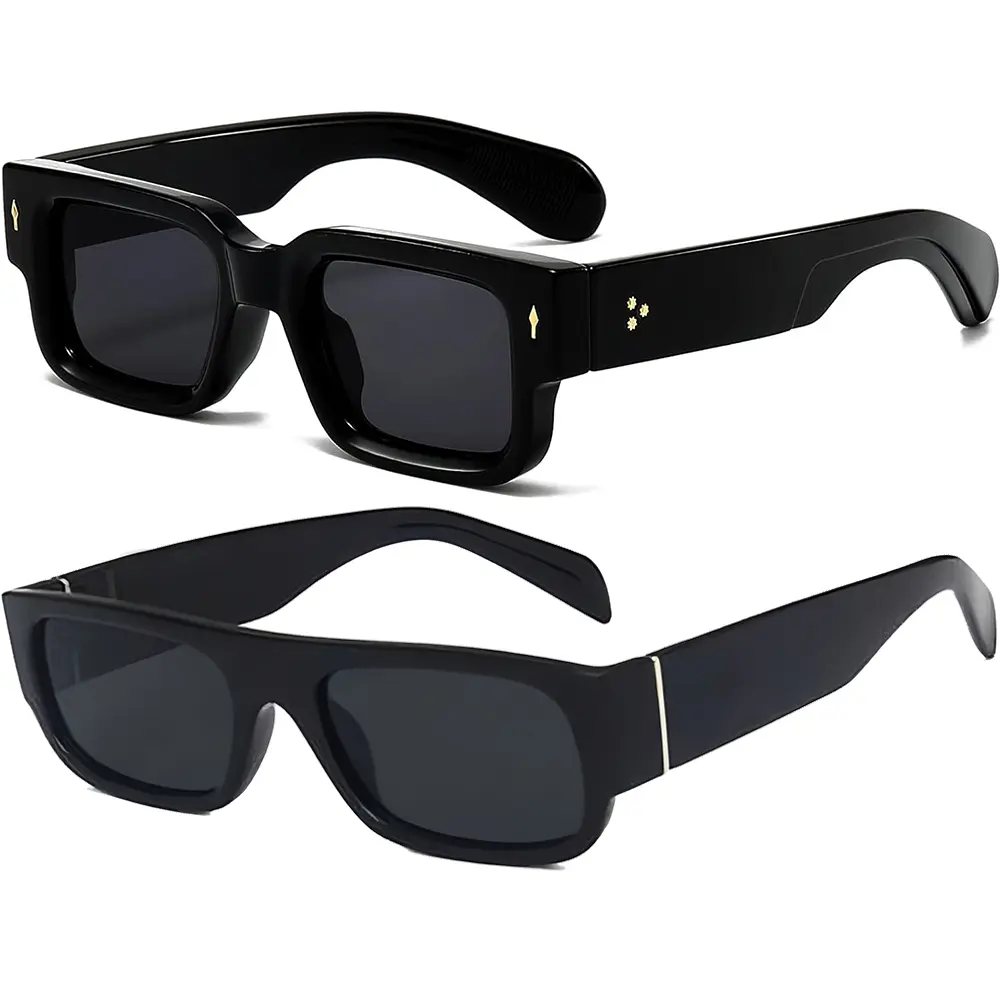 SummerVibes】2Pcs Thick Frame Square Sunglasses for Women  display picture 3