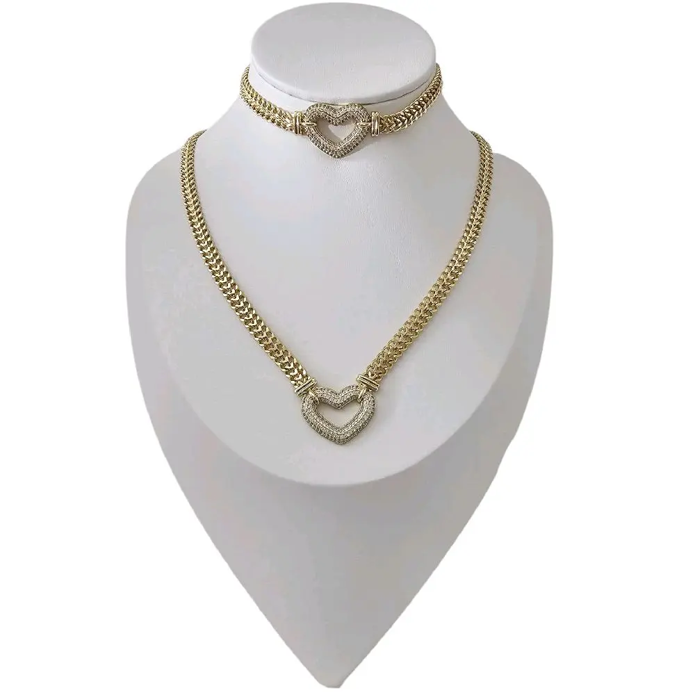 Valdiviajewery #1227 14k High Quality Laminated Heart Set