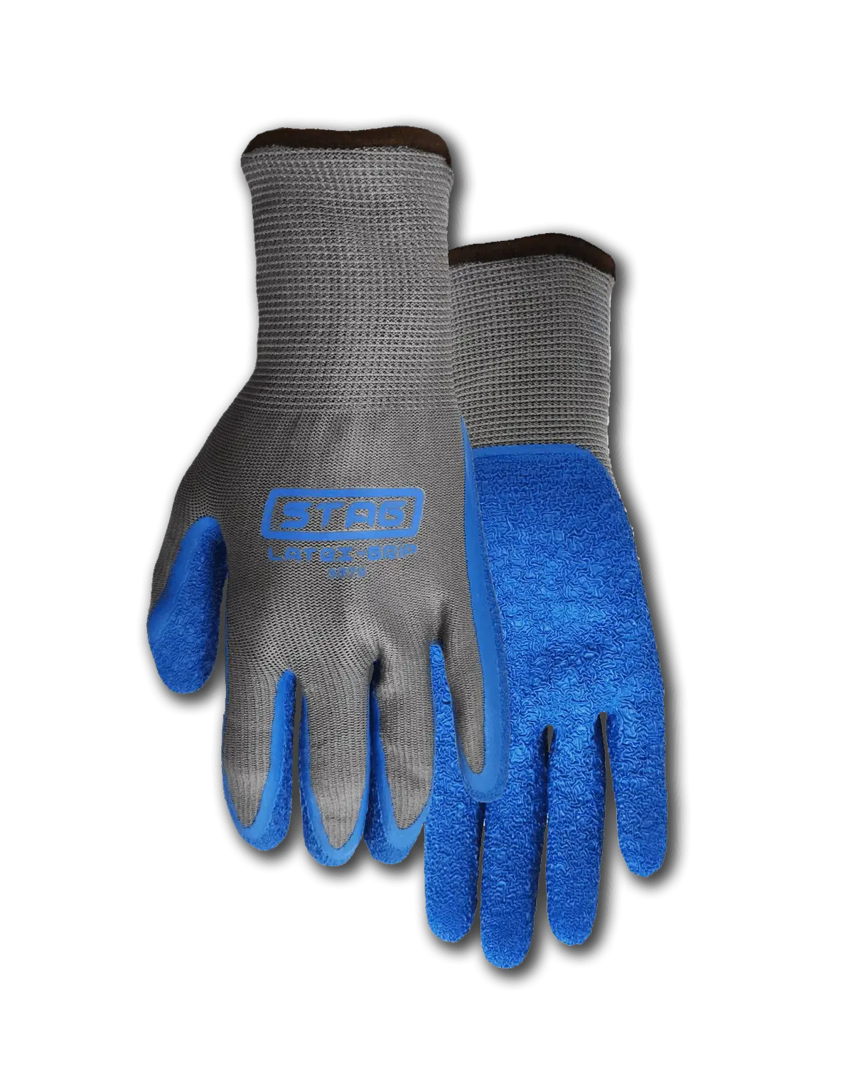 STAG Blue Latex Work Gloves 3378, 6-Pack, 13-Gauge Shell, Flex Grip, Latex Coating for Hand Protection, Latex Coated