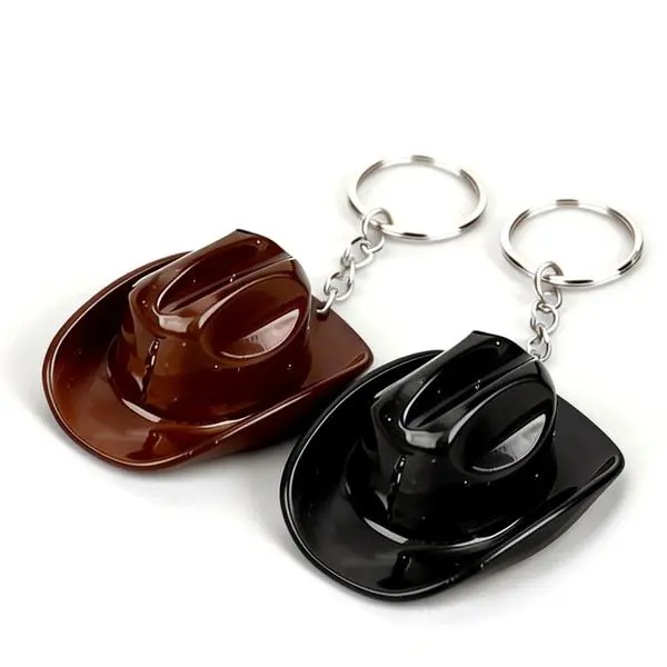 Western Cowboy Hat Keychain Bottle Opener-Rustic Beer Opener for Men&Wonmen,Party Favor Gift,Stylish Mini Pendant for Bags&Backpacks,Available In Two Colors