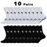 AMLANG Unisex Grip Soccer Socks with Cross Pattern, Anti Slip Athletic Football Socks for Men Women Youth, Breathable Cushioned Sports Socks for Soccer Basketball Training