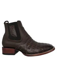 Botin De Coccodrillo grabado Cafe