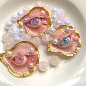 [NEW] Vampire Eye Brooch – Handmade Shell & Resin Gothic Pin