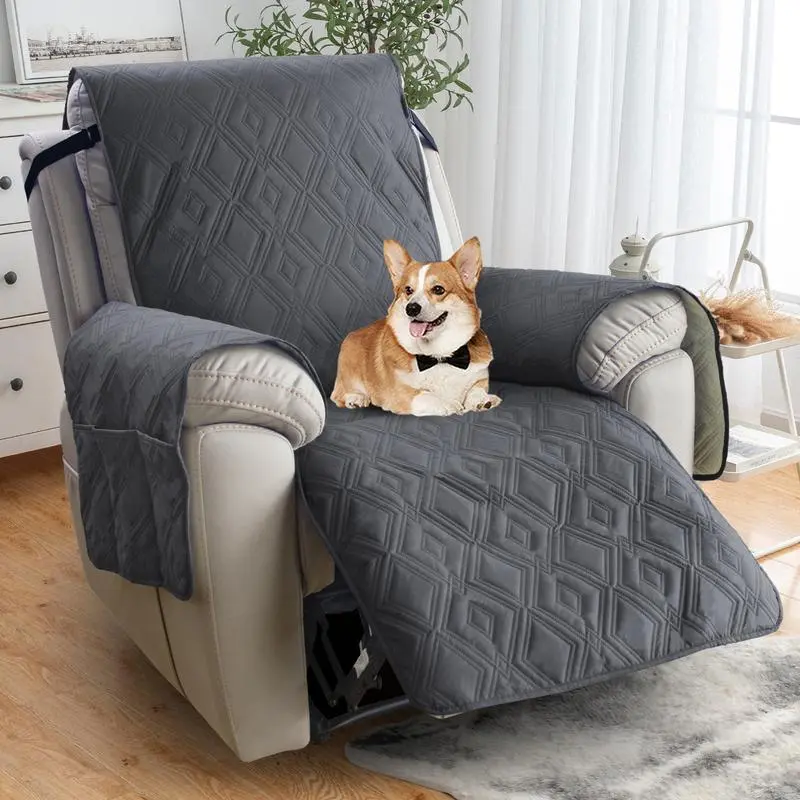 Waterproof Recliner Cover, Non-slip Chair Cover, Furniture Protector, Washable Slipcover with Pockets, Elastic Leash for Pets # TikTokShopBlackFriday