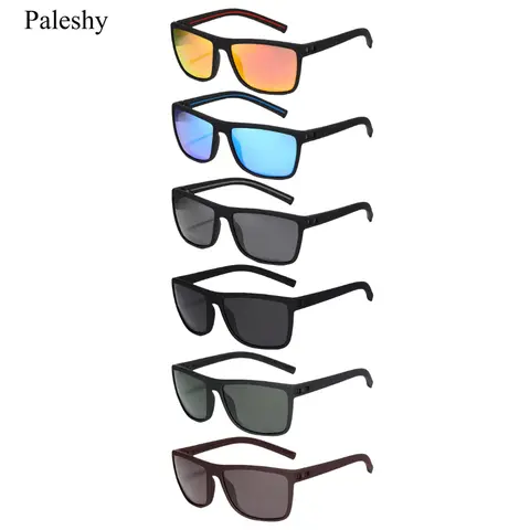 Paleshy Unisex Minimalist Rectangle Sunglasses - Full Rim Plastic Frame, UV-Protection PC Lenses, Beach Travel Eyewear, Everyday Use, Gifting to His and Hers