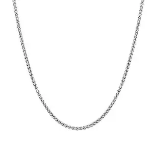 Stately Steel Round Wheat Link Chain Necklace