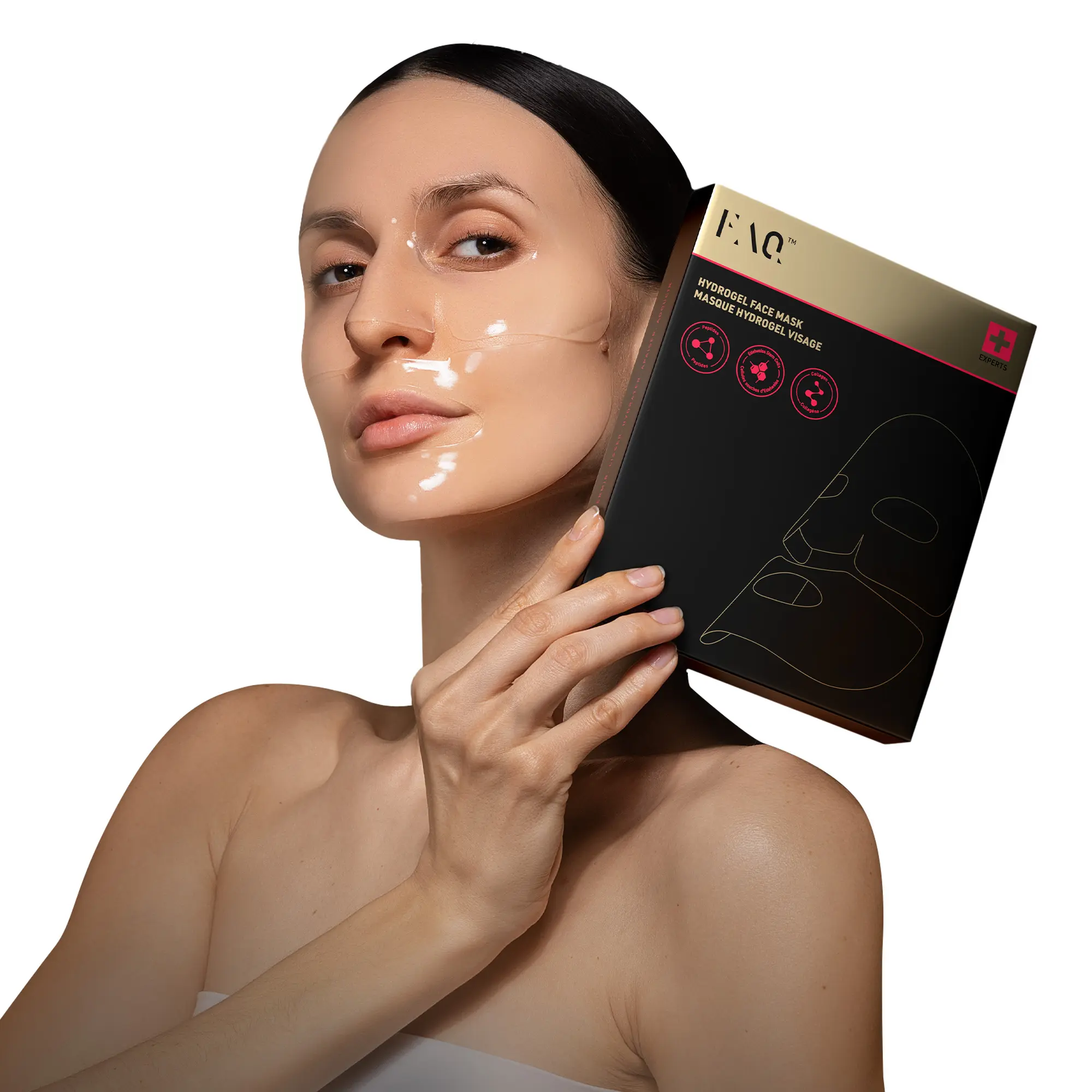 FAQ Glass Skin Collagen Face Mask – Hydrating & Brightening Skincare with Peptides – Pore Minimizing & Dark Spot Remover – Collagen Mask for Face Care & Glass Skin Glow (5pcs)