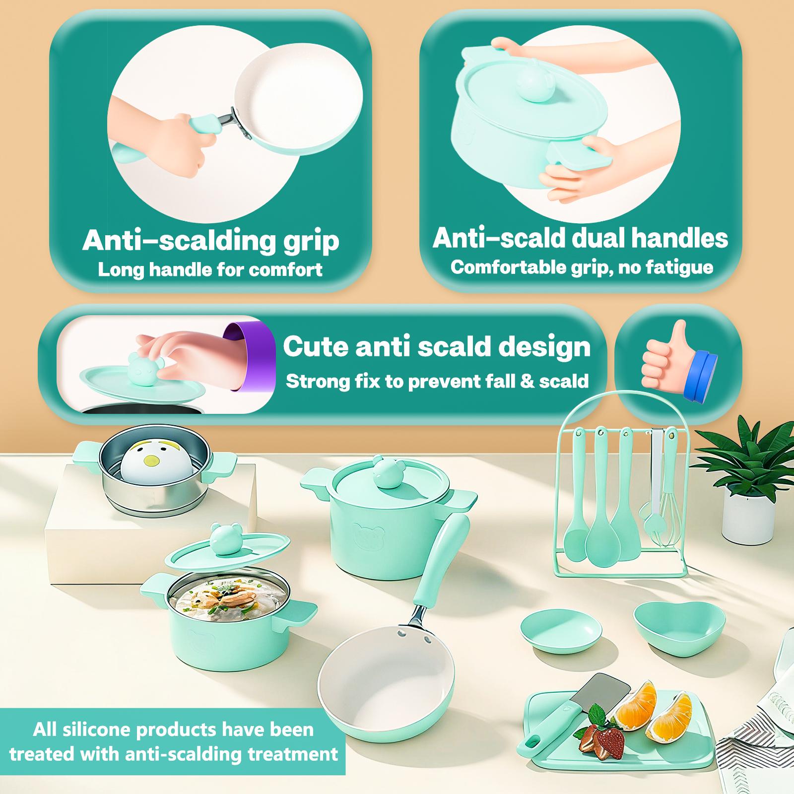 Real Kids Cooking Set, Montessori Safe Kitchen Tools for Beginners