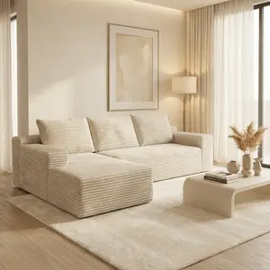 L-shaped lounge chair, deep seated and oversized lounge chair, modular combination of living room furniture set, soft, high-quality and comfortable cloud three seater sofa, modern boneless sofa without installation