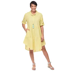 Celine Womens Tiered Dress in Sunflower