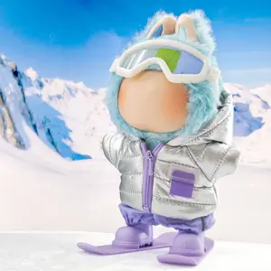 PicoMonster Luxury 7” Doll Outfit Gift Set｜Metallic Ski Puffer or Trail Explorer w/ Snap-on Skis, Boots, Necklace｜No Doll