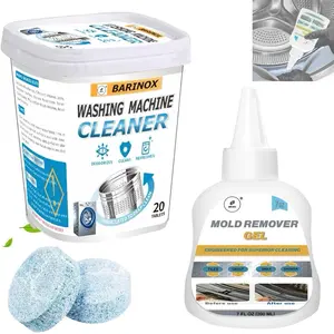BARINOX Bundle - Washing Machine Cleaner Tablets (20 Pack) & 7 oz Mold Remover Gel | Deep Cleaning, Odor & Mold Removal | Multi-Purpose Cleaner for Washing Machines, Household Surfaces & Bathrooms
