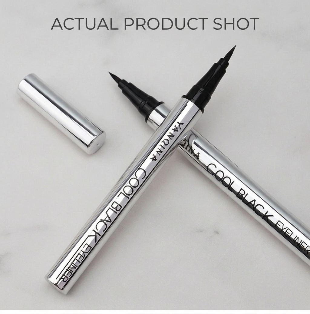 YAN QI NA Cool Black Liquid Eyeliner Pen Waterproof Ultra-Fine Tip Anti-Smudging Wing Lines Precise Application Friendly for Beginners