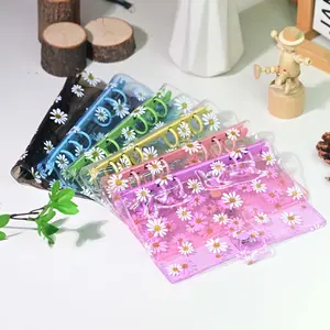 A5/a6 Transparent Daisy Pattern Notebook Cover, DIY Binding, School & Office Use, Clear Window Design, Compatible with Inserts