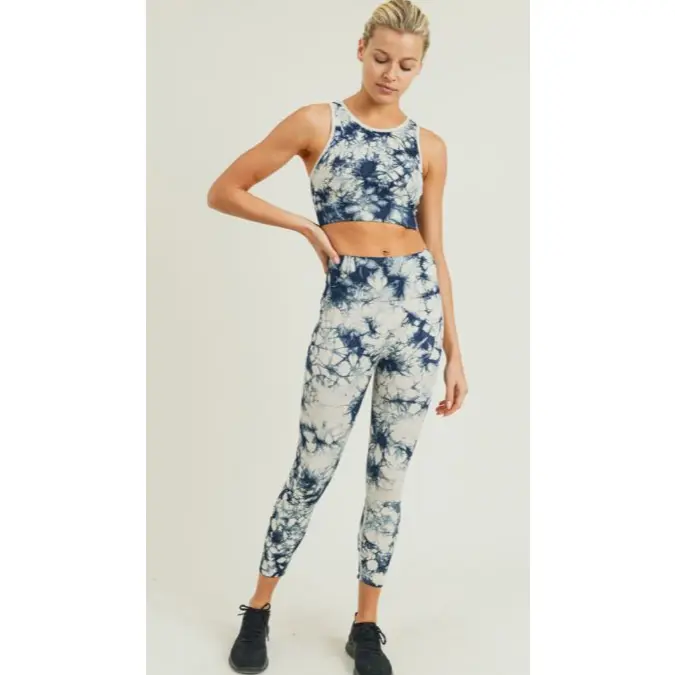 194 Navy -  COMPRESSION TIE DYED LEGGING