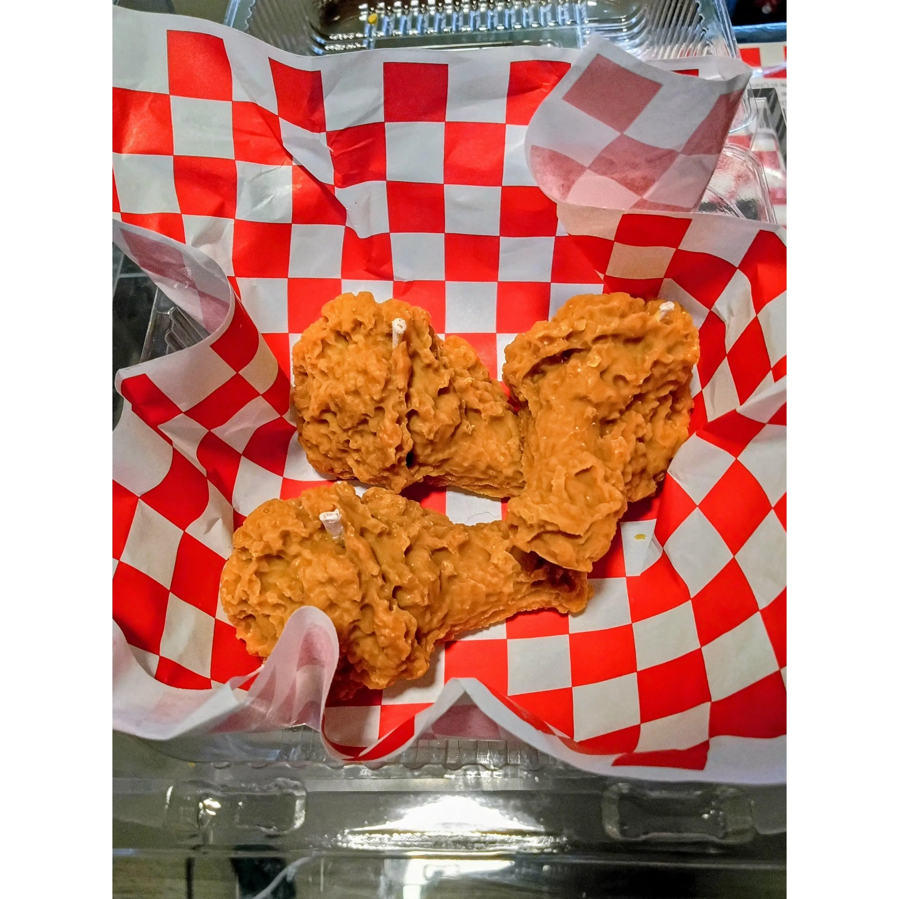 Unique Candle Designs By Kaneca-Three Piece Fried Chicken Candles Crispy Fried Chicken Drumsticks Candles - Maple Scented