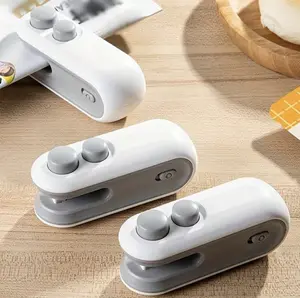 Mini Snack Bag 2 in 1 Sealing Machine, Rechargeable Bag Sealer Handy Machine, Portable Bag Sealer For Plastic Bags, Home-Use, Household Food Storage