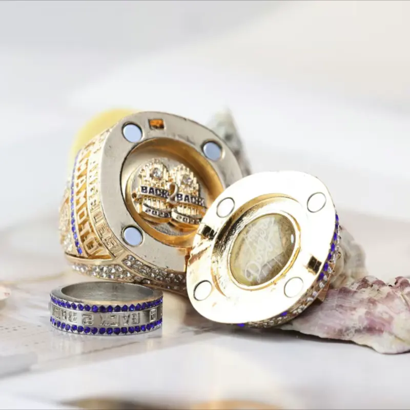 2025 Sporty Baseball Championship Ring with Rhinestone, Back2Back Design, Gift Box - Men's Costume Jewelry Accessory, Holiday & Daily Top Collection Guys' Gift