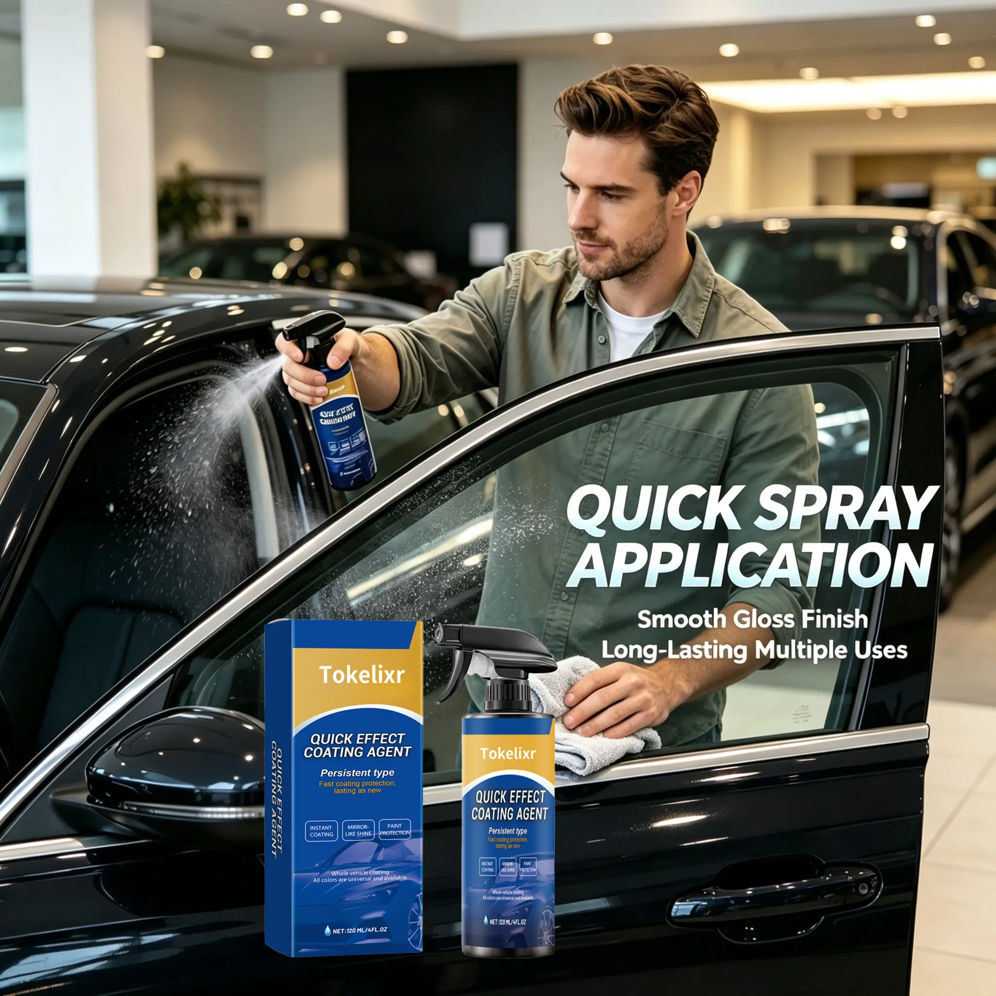 Gentle Vehicle Paint Coating Spray 4FL OZ, Polymeric Gloss Protectant for All Exterior Car Paint Finishes, Mild Non-Corrosive Quick Auto Surface Detailing Care Agent, Gloss Coating Polishes, Quick Detailing Coating Polishes