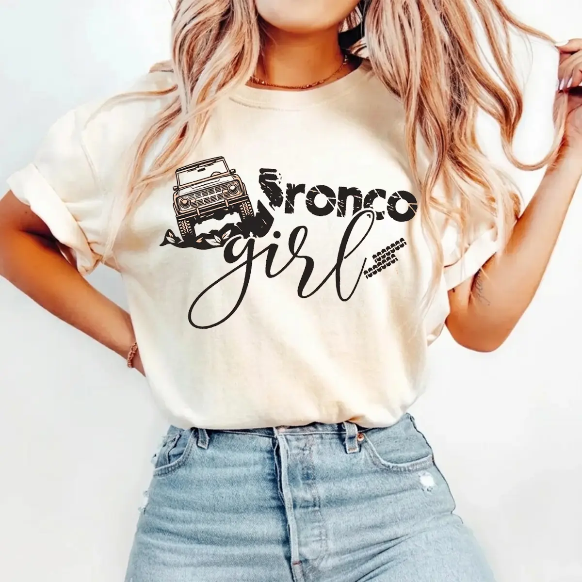 Bronco Girl Shirt, American Bronco Girl Tshirt, Bronco Girl Shirt, Gift For Bronco Lover, Ford Bronco T-Shirt,  Womenswear