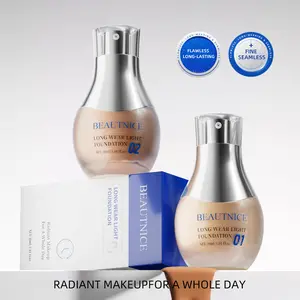 Beautnice Long Wear Light Foundation 01 & 02 - Flawless Long-Lasting & Fine Seamless - Radiant Makeup for a Whole Day - Concealer & Foundation