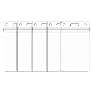 5 Pack Clear Vertical Stylish Name ID Badge Holders – Thickened, Soft, and Waterproof Card Protectors for Factory, Campus, Office, and Exhibition Access Cards – Useful Gifts for Christmas and New Year