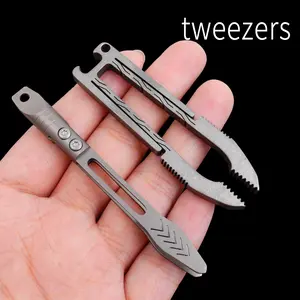 New Titanium Mini Tweezers Clip, Portable Keychain Tool, Outdoor Edc Small Tool, Two Models Available, Compact and Durable Design, Hand Tools