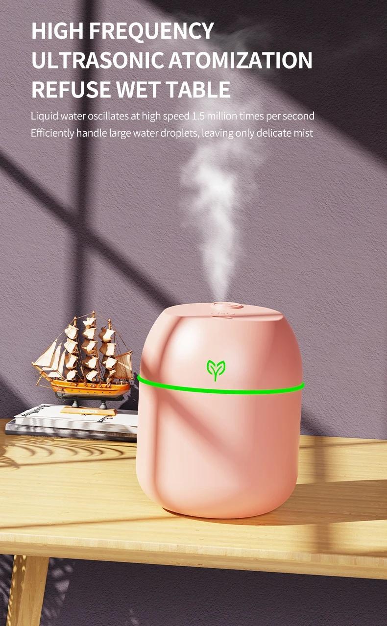 220ml Compact Shape Cooling Mist Humidifier - Corded USB A Plug, Flexible Portable, Adult Unisex Aromatherapy Sleep Aid, Essential Oil Diffuser, No-Battery Required, 6H Continuous Mode, Effective Mist Atomizer for Indoor Use (Home Supplies, Party Gift), C