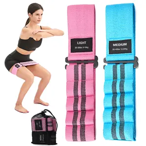 Moxie Adjustable Fabric Resistance Bands for Squats Glutes & Legs 5 Levels Customizable Size Width Tension Non-Slip Booty Bands for Men Women Pilates Yoga Workouts Medium