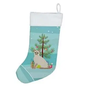 Carolines Treasures CK4805CS 18x13.5 in. Unisex Tonkinese Cat Print Christmas Stocking with Hanger, Festive Home Decor, Holiday Gift