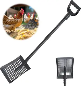 Sifter for Chicken Coop, 47 Inch Heavy Duty Beach Sifting for Sand Rock Poop Cleaning, Metal Detector Shovels for Farm, Gardening, D-Grip Handle, Square Gardening Shovels