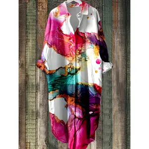 Women's Fashion Elegant Printed Long Shirt