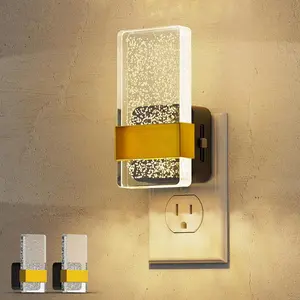Night Lights Plug Into Wall, 2 Pack Plug in Night Light LED with Dusk to Dawn Sensor, 0-100LM Dimmable Nightlight, Wall Sconce-Style Design Nightlights for Bathroom, Hallway,Stairway,Gift