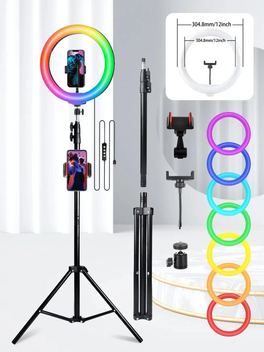 RGB Selfie Ring Light with Stand