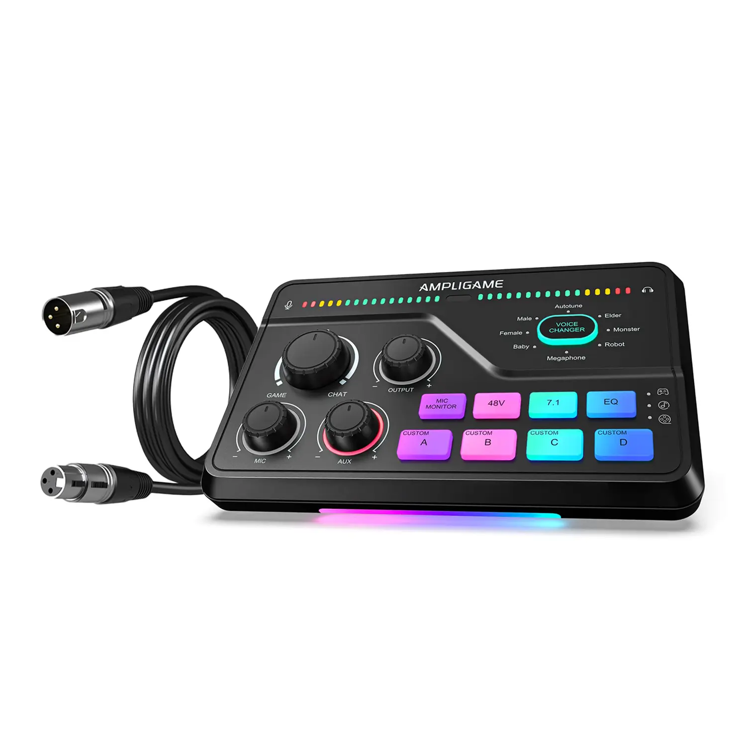 FIFINE SC8 Gaming Mixer with XLR Cable Bundle, Audio Interface with 7 ...