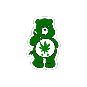 Care Bear Cannabis Car Sticker - Water-Resistant Vinyl, Matte Finish, Easy Peel Backing - Automotive & Motorcycle, Car Exterior Accessories, Car Stickers
