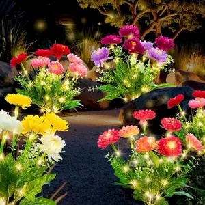 5-Pack Solar-Powered Artificial Flower Lantern, Outdoor Decorative LED Landscape Lights, Suitable for Patios, Gardens, Lawns, Decorative Lights