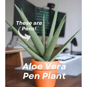 3D Printed Aloe Vera Pen Plant | Each Stem Is A Pen House Plant For People Who Can't Keep House Plants Alive Decor Pen Holder ForgeCore