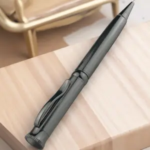 Premium Metal Striped Rotating Ballpoint Pen Smooth Writing Office Business Gift Set with Replaceable Refills Non-Slip Design for Exams Students Stylish Durable Metal Body Pen, Smooth Writing Pens Office Stationery Supplies