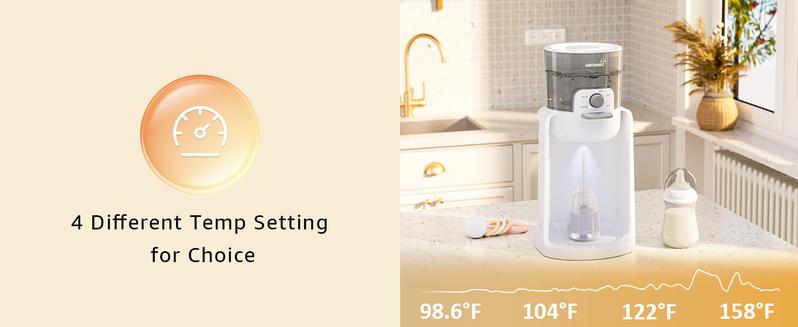 GROWNSY Instant Baby Bottle Warmer, Precise 4 Temperatures Control | Night Light, Midnight Feeding | Warm Water Dispenser for Formula in Seconds | 72H Smart Thermostat, Easy Keep Warm, Mom's Best Choice GROWNSY Instant Baby Bottle Warmer, Precise 4 Temperatures Control | Night Light, Midnight Feeding | Warm Water Dispenser for Formula in Seconds | 72H Smart Thermostat, Easy Keep Warm, Mom's Best Choice