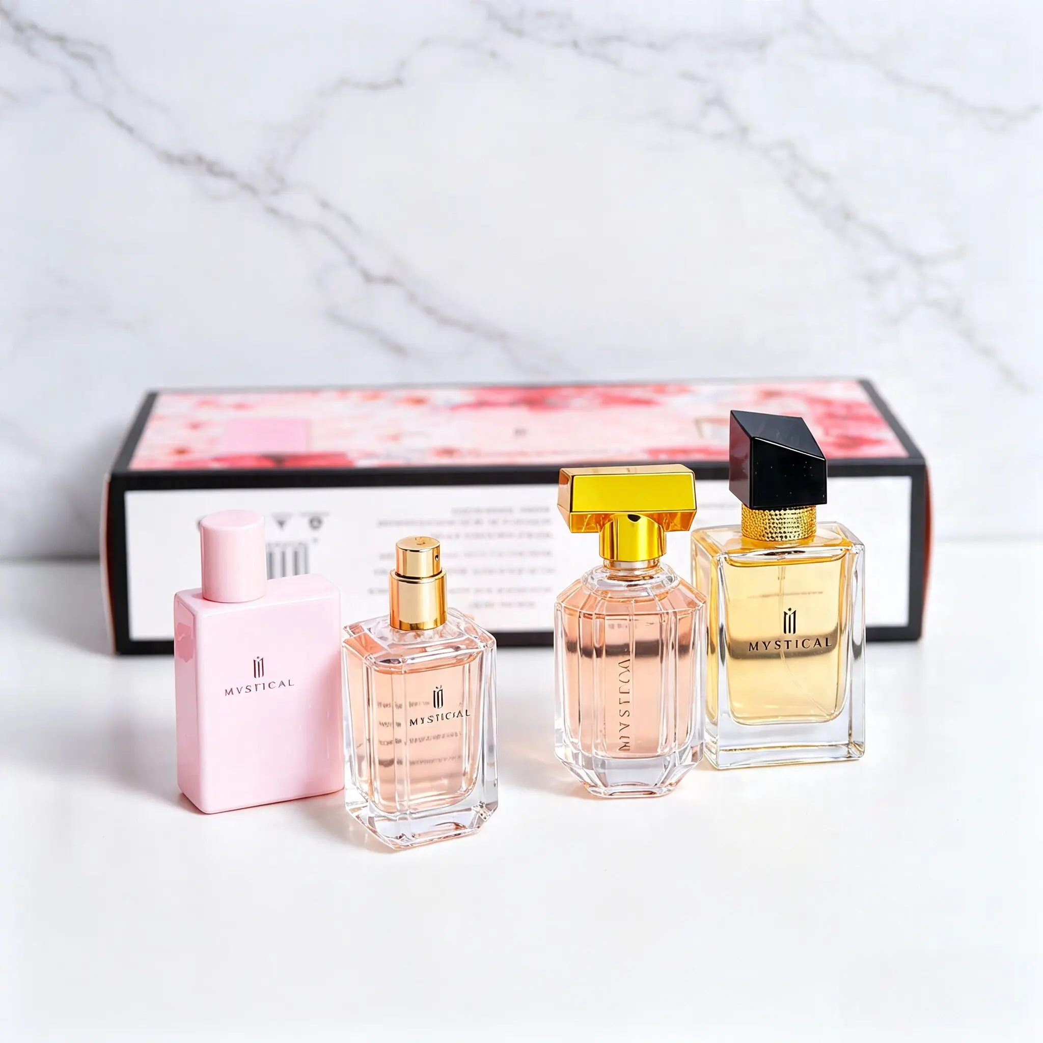 Women's Fragrance Compact Bottle Collection - 4 x 30ml Travel-Ready Perfume Bottles, Lightweight for Daily Outings, Purse Storage, Cosmetic
